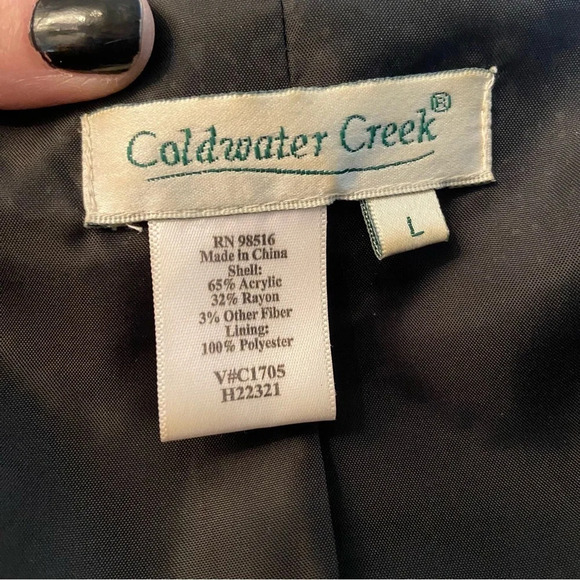 Coldwater Creek women’s tweed ruffled‎ open  blazer in size large - Picture 6 of 6